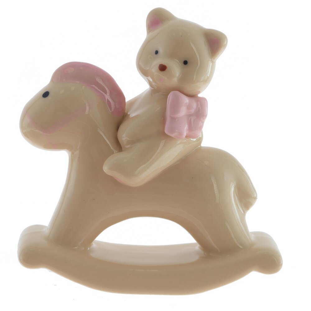 Фигурка декоративная "Мишка на лошадке", L8 W3,5 H8,5 см, 2в.