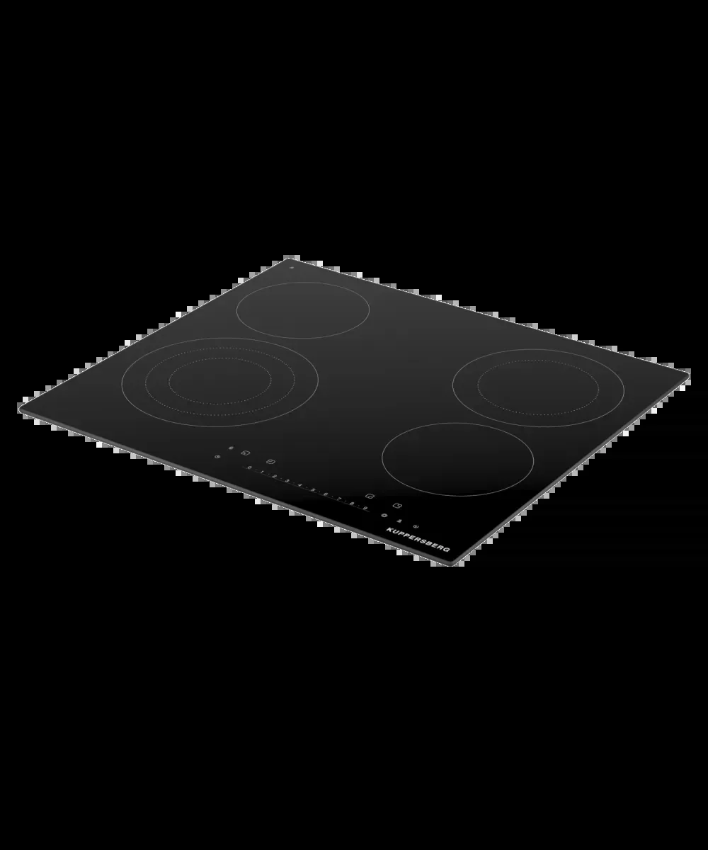 Варочная поверхность Kuppersberg ECS 635, электрическая, High-Tech, 60 см, 4 зоны нагрева, пауза, таймер, блокировка панели управления, автоматическое
