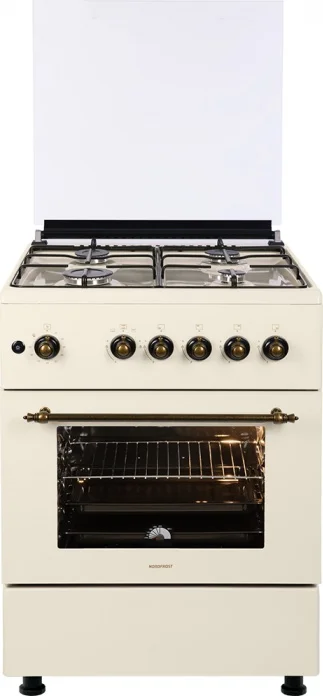 Плита Газовая Nordfrost GG6061Y бежевый (металлическая крышка) реш.сталь