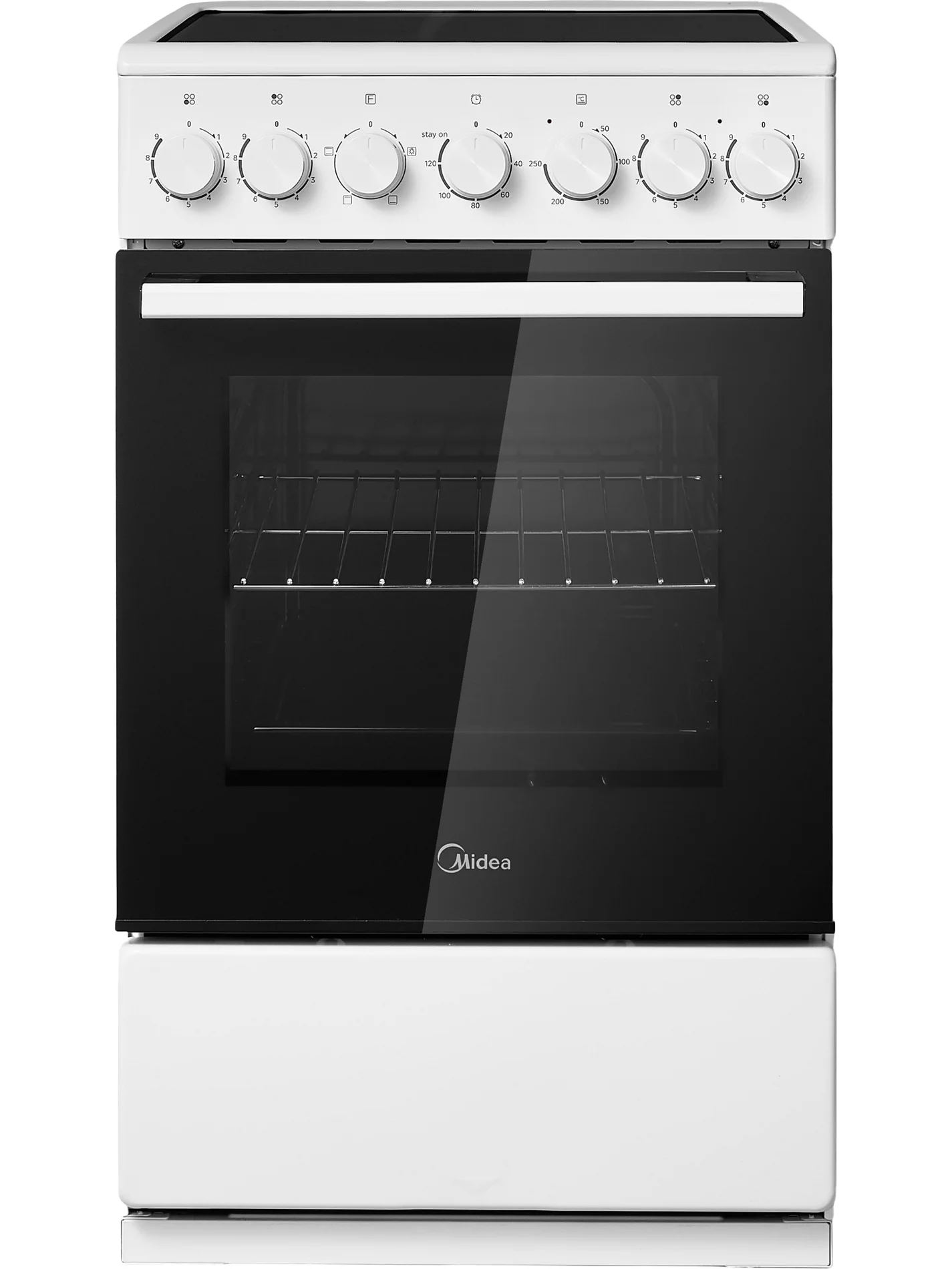 Плита Электрическая Midea MFO-M4E20T6E(WH) белый/черный стеклокерамика (без крышки)