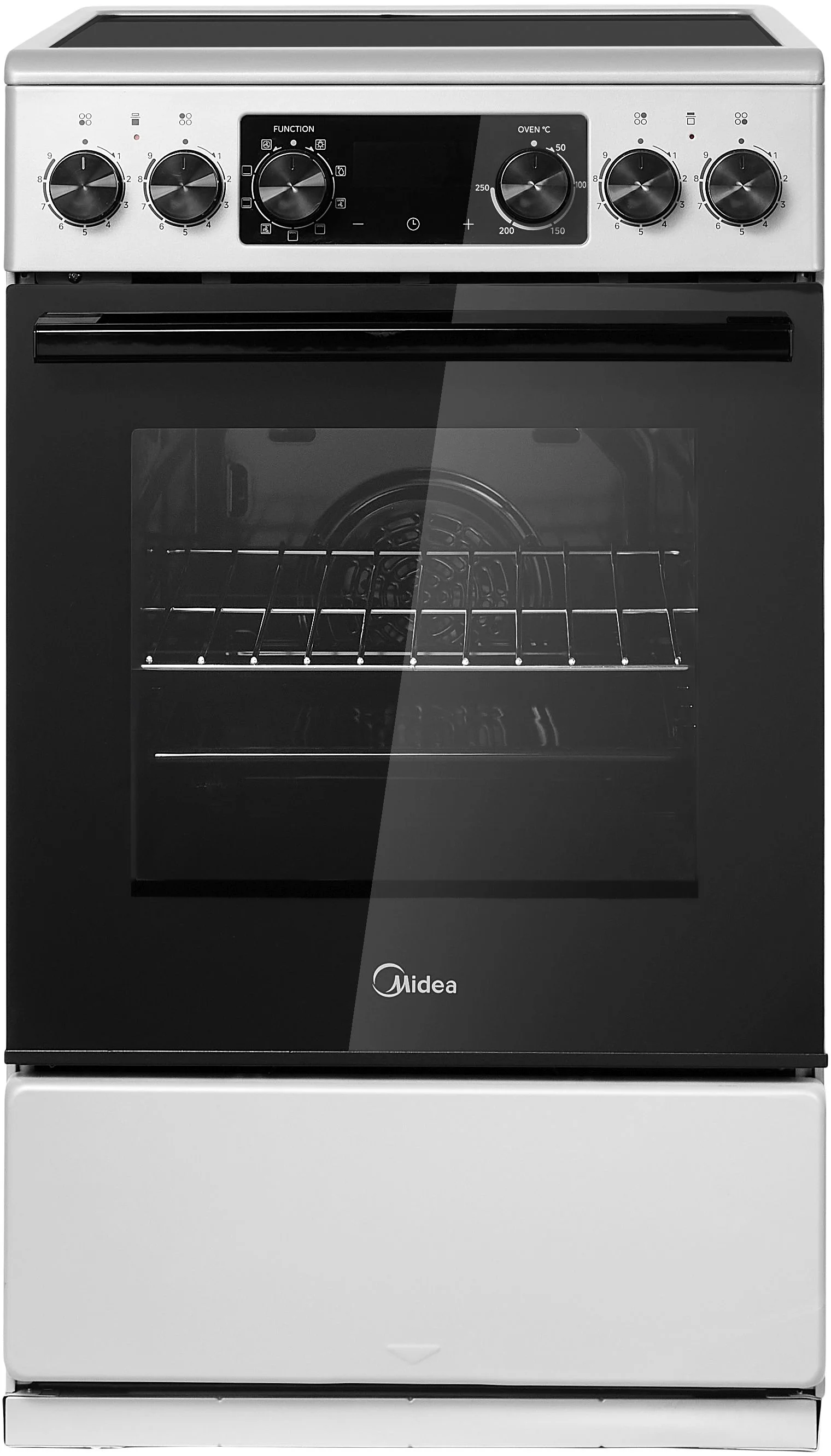 Плита Электрическая Midea MFO-M4E20T9E(SL) серебристый/черный стеклокерамика (без крышки)