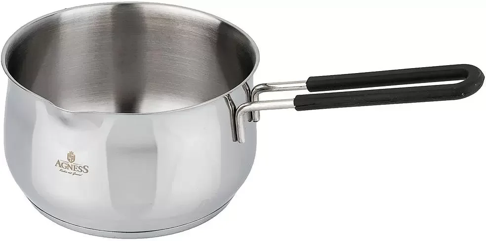 КОВШ AGNESS МОНБЛАН 12Х8 СМ,  0,9 Л, НЕРЖ СТАЛЬ ИНДУКЦИОННОЕ ДНО
