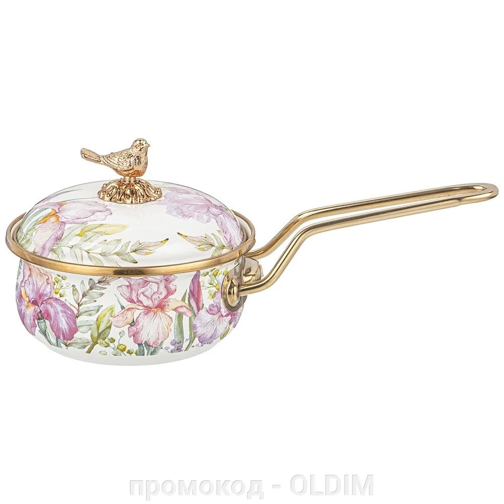 КОВШ AGNESS ЭМАЛИРОВАННЫЙ, СЕРИЯ ВИНТАЖ ДЛИНА=31 СМ. ДИАМЕТР=14 СМ. 0,9Л (КОР=4ШТ.)