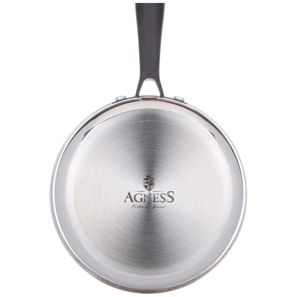КОВШ С КРЫШКОЙ 1,4Л "IRON CHEF" AGNESS 16*7,5СМ ТЕХНОЛОГИЯ 3-PLY, НЕРЖ.СТАЛЬ 18/10