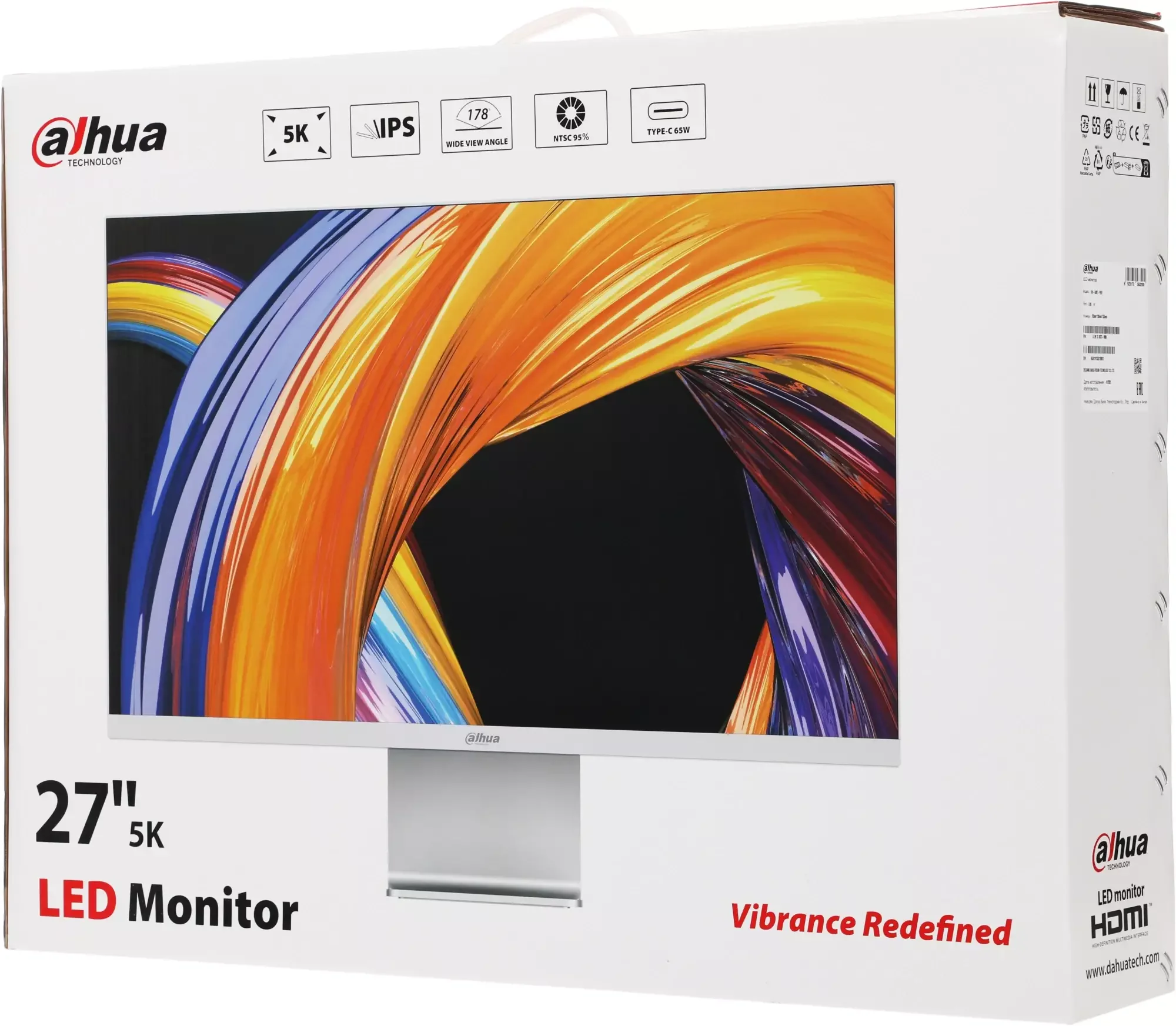 Монитор 27" Dahua LM27-P501 IPS 5120x2880, 60 Гц, 5 мс, 16:9, 400 кд/м², 2xHDMI 2.1, 1xDP, 1xUSB-C, серебристый