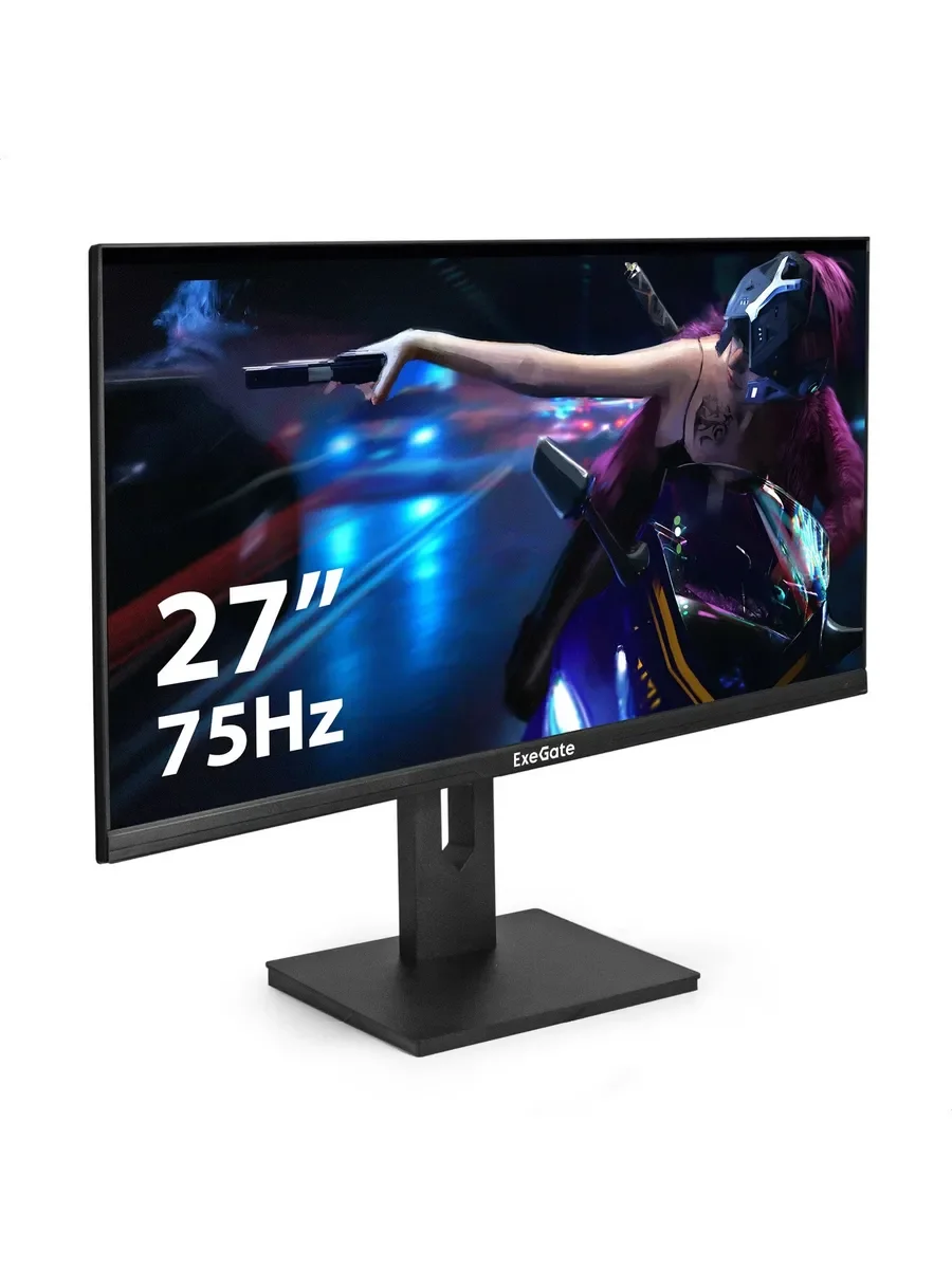 Монитор 27" ExeGate Combat EG2707C IPS 1920x1080, 165 Гц, 1 мс, 16:9, 250 кд/м2, 1xHDMI, 1xDP, USB, 1x3.5 мм, черный