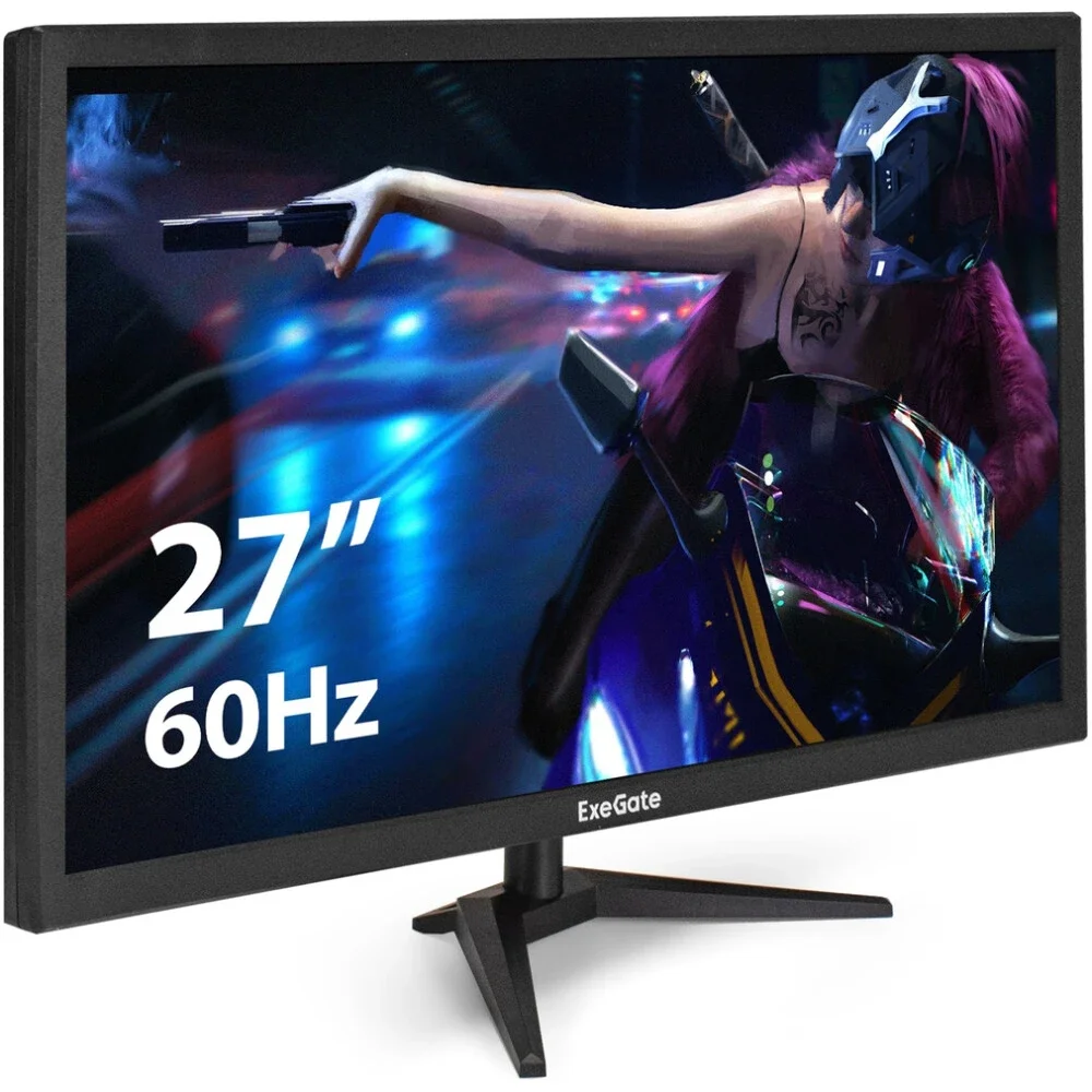 Монитор 27" ExeGate EB2700A VA 1920x1080, 75 Гц, 5 мс, 16:9, 200 кд/м², 1xHDMI, 1xVGA, черный