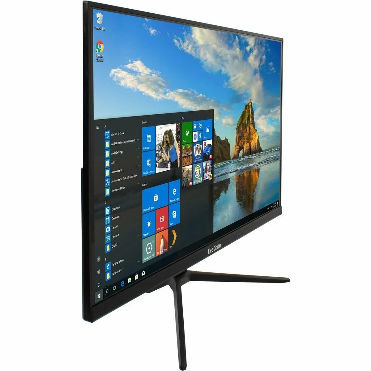 Монитор 27" ExeGate ProSmart EV2707A VA 1920x1080, 75 Гц, 5 мс, 16:9, 280 кд/м², 1xHDMI, 1xVGA, 3.5 мм, черный