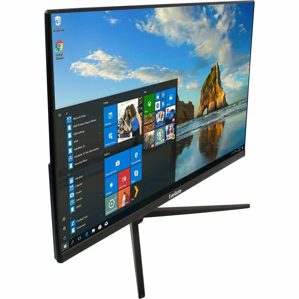 Монитор 27" ExeGate SmartView EP2700A IPS 1920x1080, 75 Гц, 5 мс, 16:9, 250 кд/м2, 1xVGA, 1x3.5 мм, черный