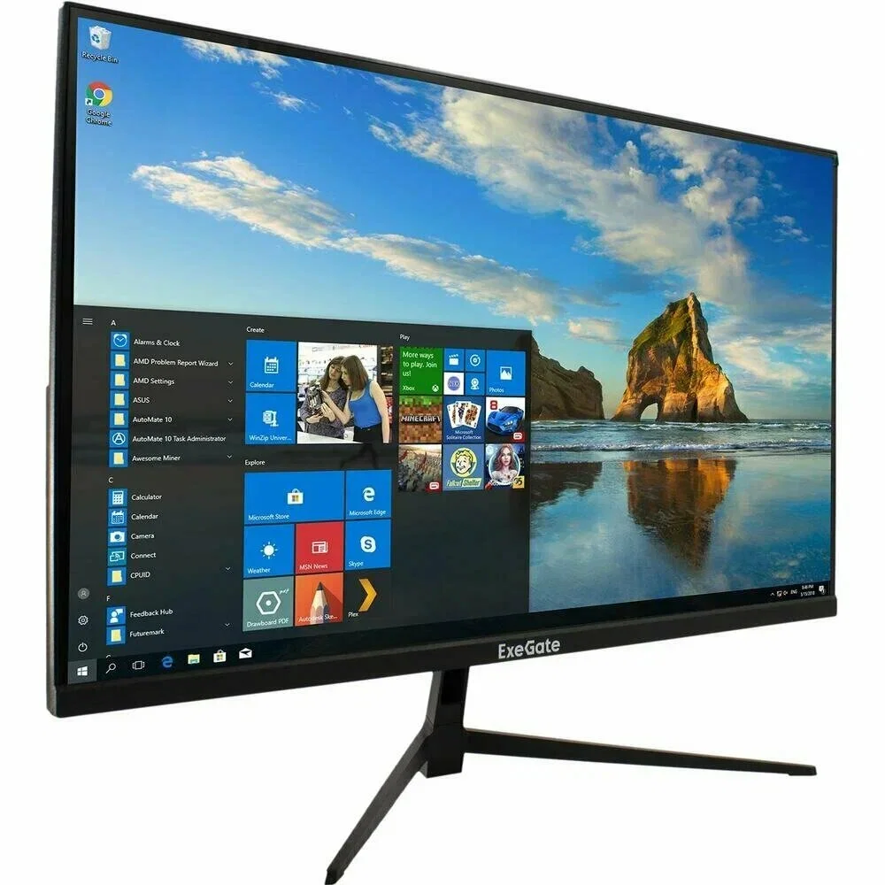 Монитор 27" ExeGate SmartView ES2707A IPS 1920x1080, 75 Гц, 5 мс, 16:9, 250 кд/м2, 1xHDMI, 1xDP, 1xVGA, 1x3.5 мм, черный