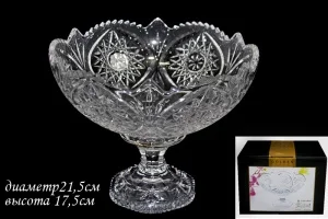 588-709 Конфетница 17,5см на ножке в под.уп.(х12)Стекло