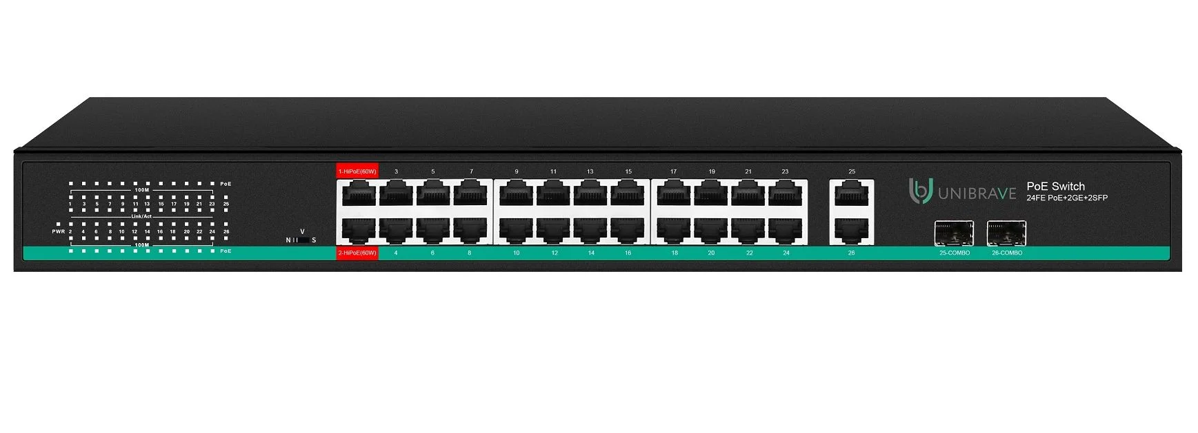 Коммутатор сетевой JetStream 24-port 10/100Mbps + 4-port Gigabit L2 Smart Switch with 24-port PoE+, PoE budget up to 250W, support PoE power managemen