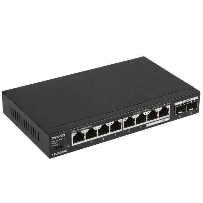 Коммутатор сетевой Tenda TEM2010X Настольное исполнение 8x10Base-T/100Base-TX/1000Base-T 2xSFP+ 12 Вт TEM2010X