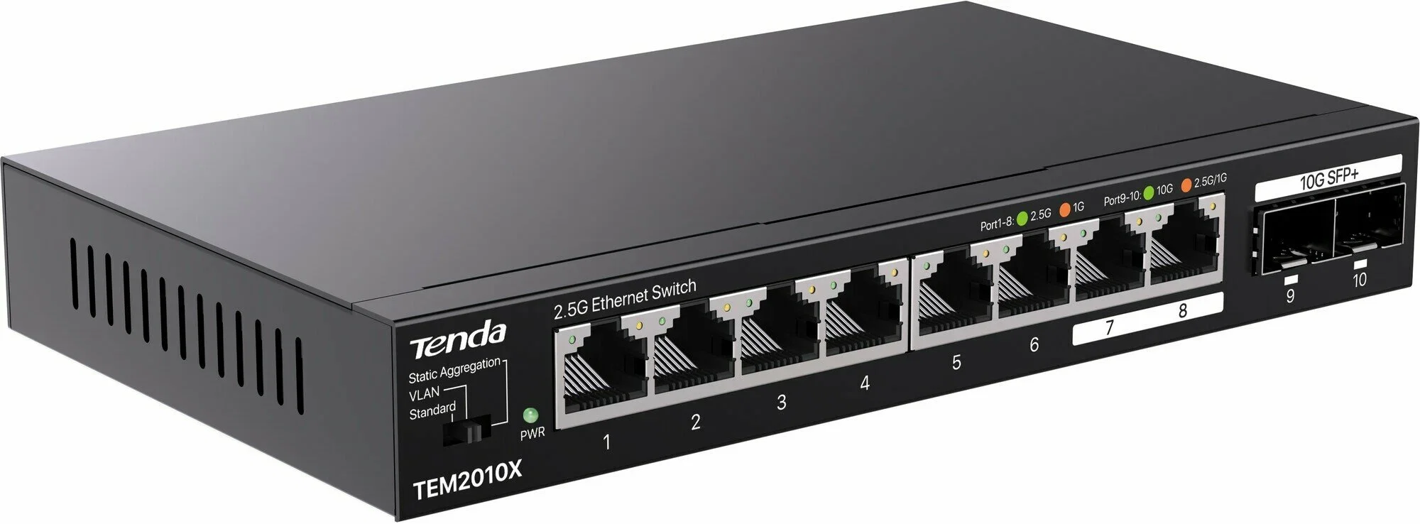 Коммутатор сетевой Tenda TEM2010X Настольное исполнение 8x10Base-T/100Base-TX/1000Base-T 2xSFP+ 12 Вт TEM2010X