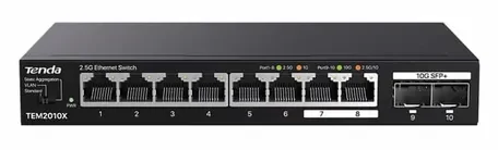 Коммутатор сетевой Tenda TEM2010X Настольное исполнение 8x10Base-T/100Base-TX/1000Base-T 2xSFP+ 12 Вт TEM2010X