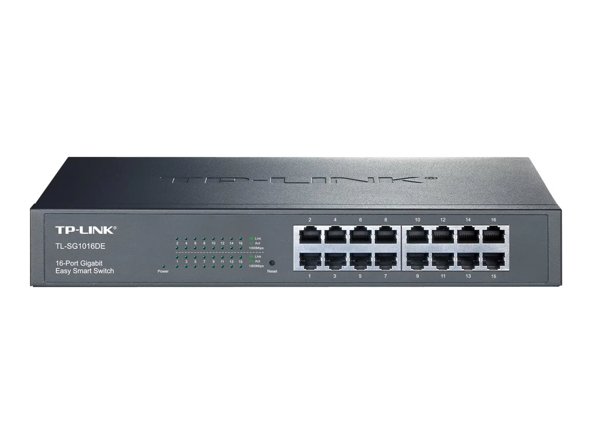 Коммутатор сетевой TP-Link SMB TL-SG1016DE 16-Port Gigabit Easy Smart Switch, 16 10/100/1000Mbps RJ45 ports, MTU/Port/Tag-based VLAN, QoS, IGMP Snoopi