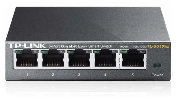 Коммутатор сетевой TP-Link SMB TL-SG105E 5-Port Gigabit Desktop Easy Smart Switch, 5 10/100/1000Mbps RJ45 ports, MTU/Port/Tag-based VLAN, QoS, IGMP Sn