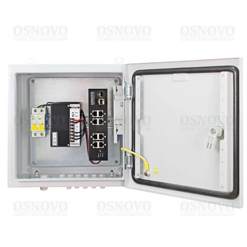 Коммутатор уличный РоЕ на базе уличной станции Osnovo OS-331, 6 *10/100Base-T с PoE (до 30W), 2 *10/100Base-T с PoE (до 60W), 1 *10/100/1000Base-T, 2