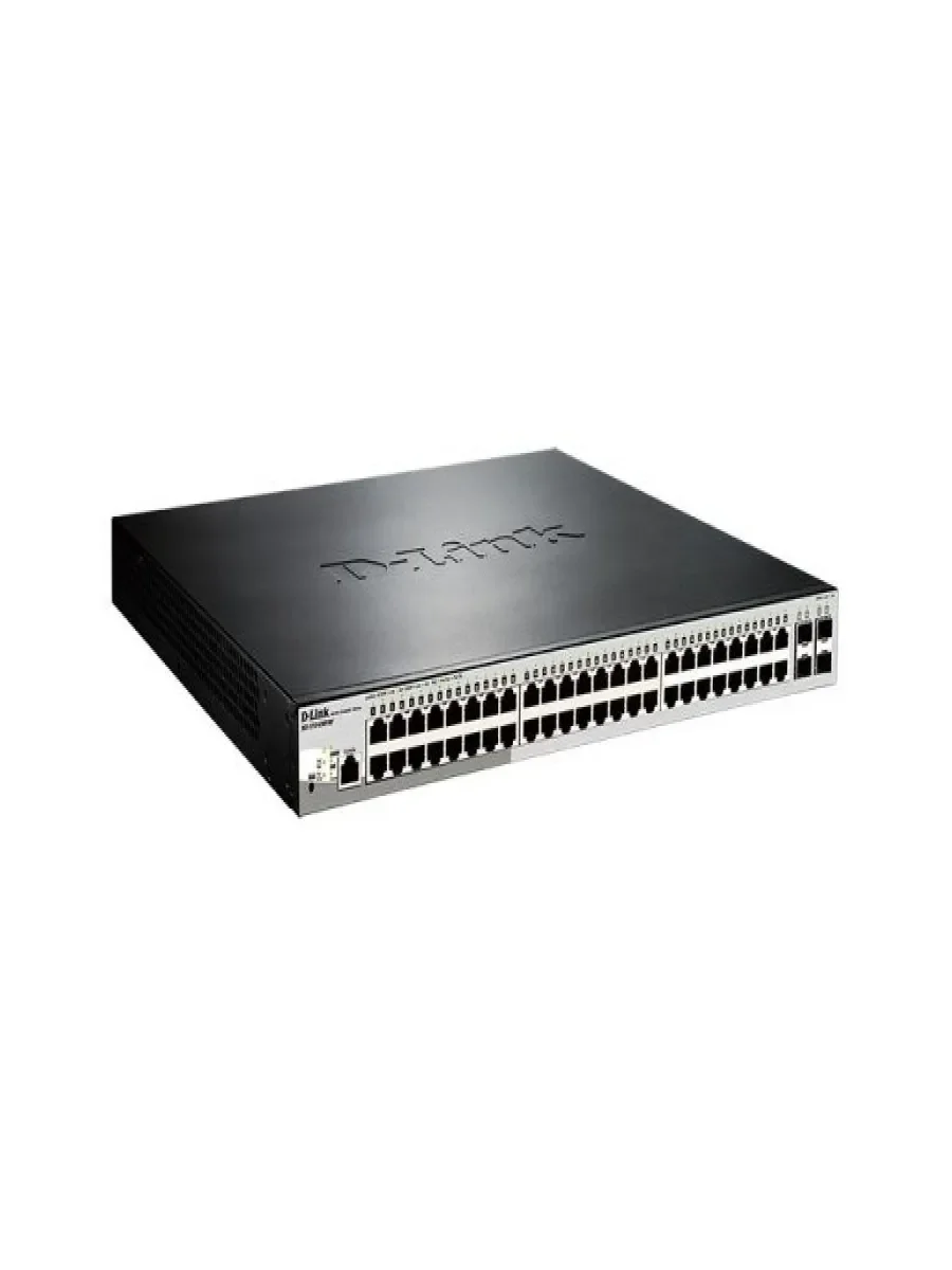 Коммутатор управляемый 2 уровня D-Link DGS-1210-52MP/ME/B2A PROJ с 48 портами 10/100/1000Base-T с поддержкой PoE и 4 портами 1000Base-X SFP