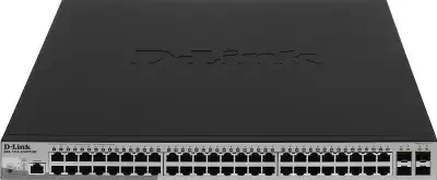 Коммутатор управляемый 2 уровня D-Link DGS-1210-52MP/ME/B2A PROJ с 48 портами 10/100/1000Base-T с поддержкой PoE и 4 портами 1000Base-X SFP