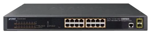 Коммутатор управляемый GS-4210-16P2S IPv6/IPv4, 16-Port Managed 802.3at POE+ Gigabit Ethernet Switch + 2-Port 100/1000X SFP (220W)