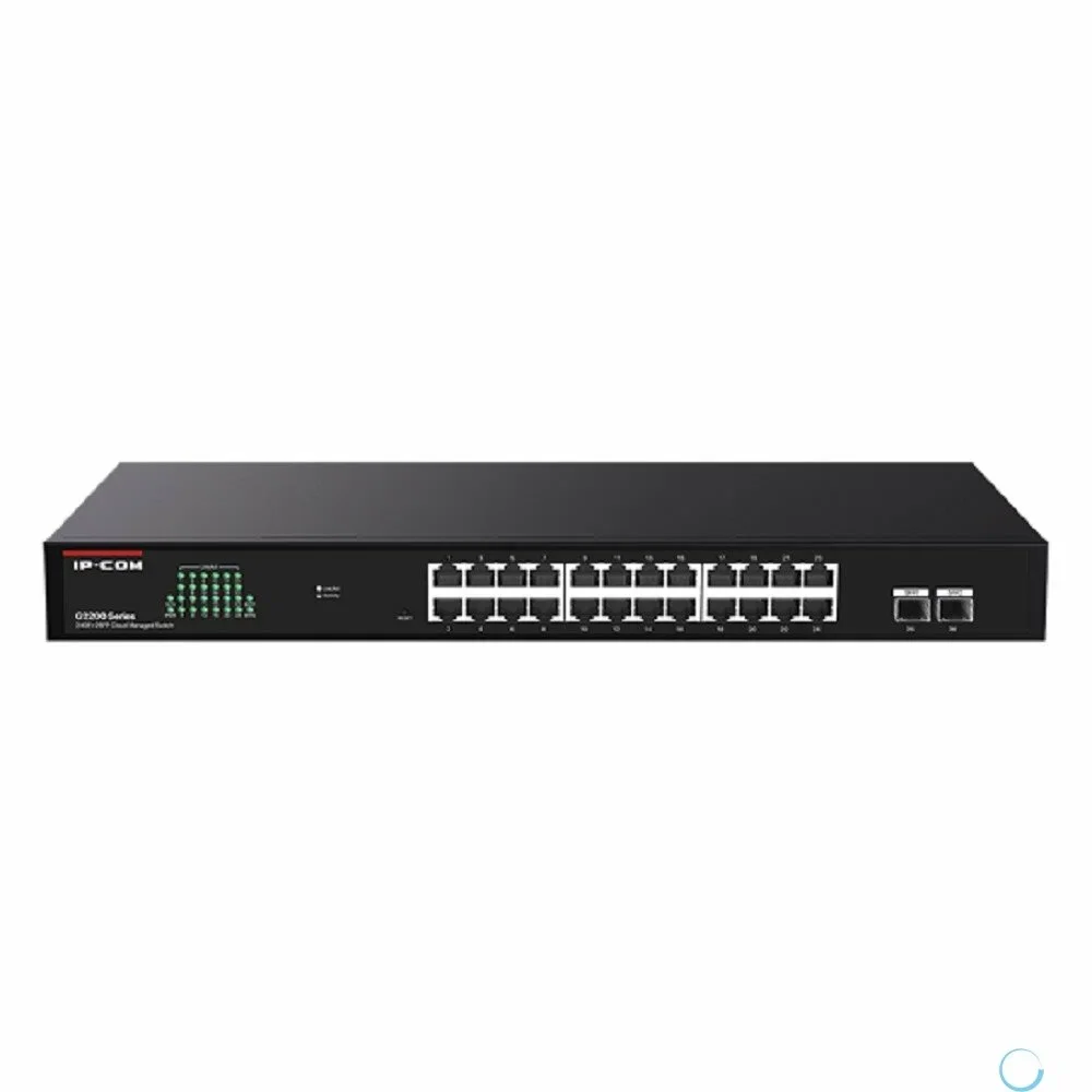 Коммутатор управляемый IP-COM G2226F, 24x1 Гбит/с, SFP 2x1 Гбит/с, черный