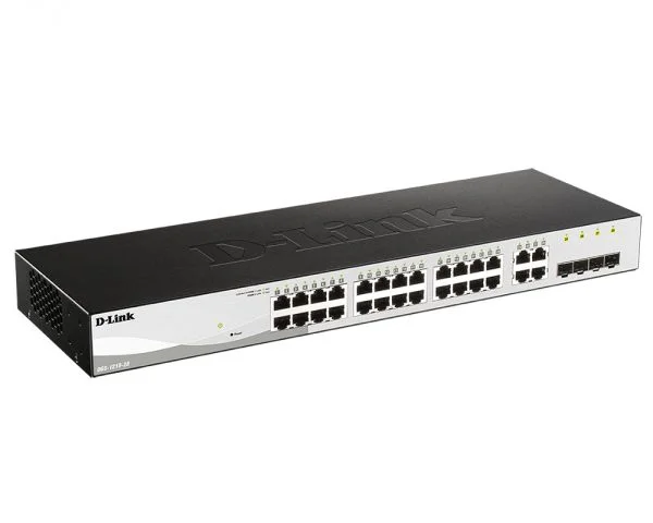 Коммутатор управляемый L2 D-Link DGS-1210-28/FL2A с 24 портами 10/100/1000Base-T и 4 комбо-портами 100/1000Base-T/SFP