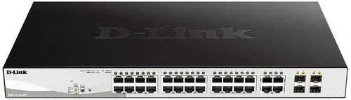 Коммутатор управляемый L2 D-Link DGS-1210-28/FL2A с 24 портами 10/100/1000Base-T и 4 комбо-портами 100/1000Base-T/SFP