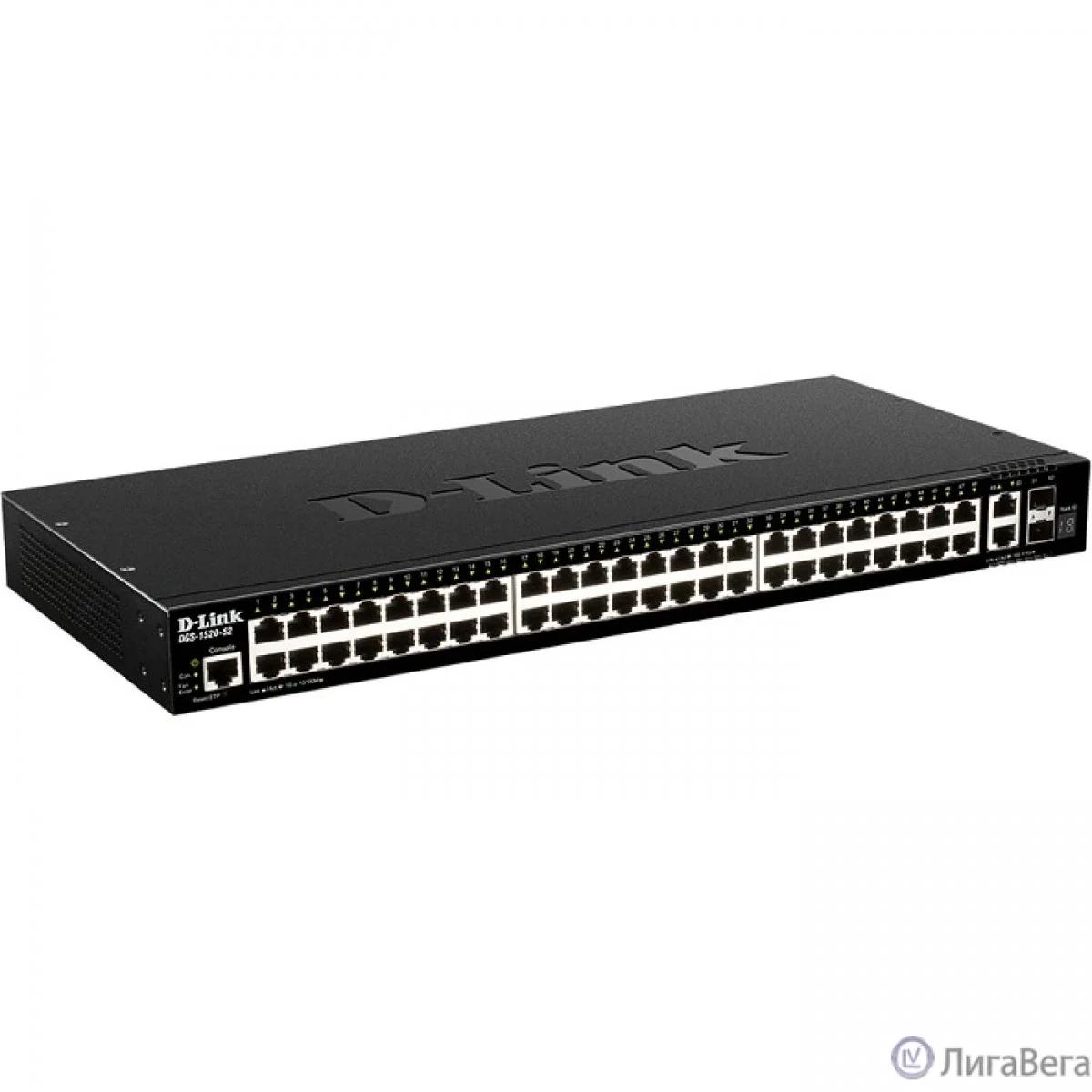 Коммутатор управляемый L3 стекируемый D-Link DGS-1520-52/A1A с 48 портами 10/100/1000Base-T, 2 портами 10Gbase-T и 2 портами 10Gbase-X SFP+ (454783)