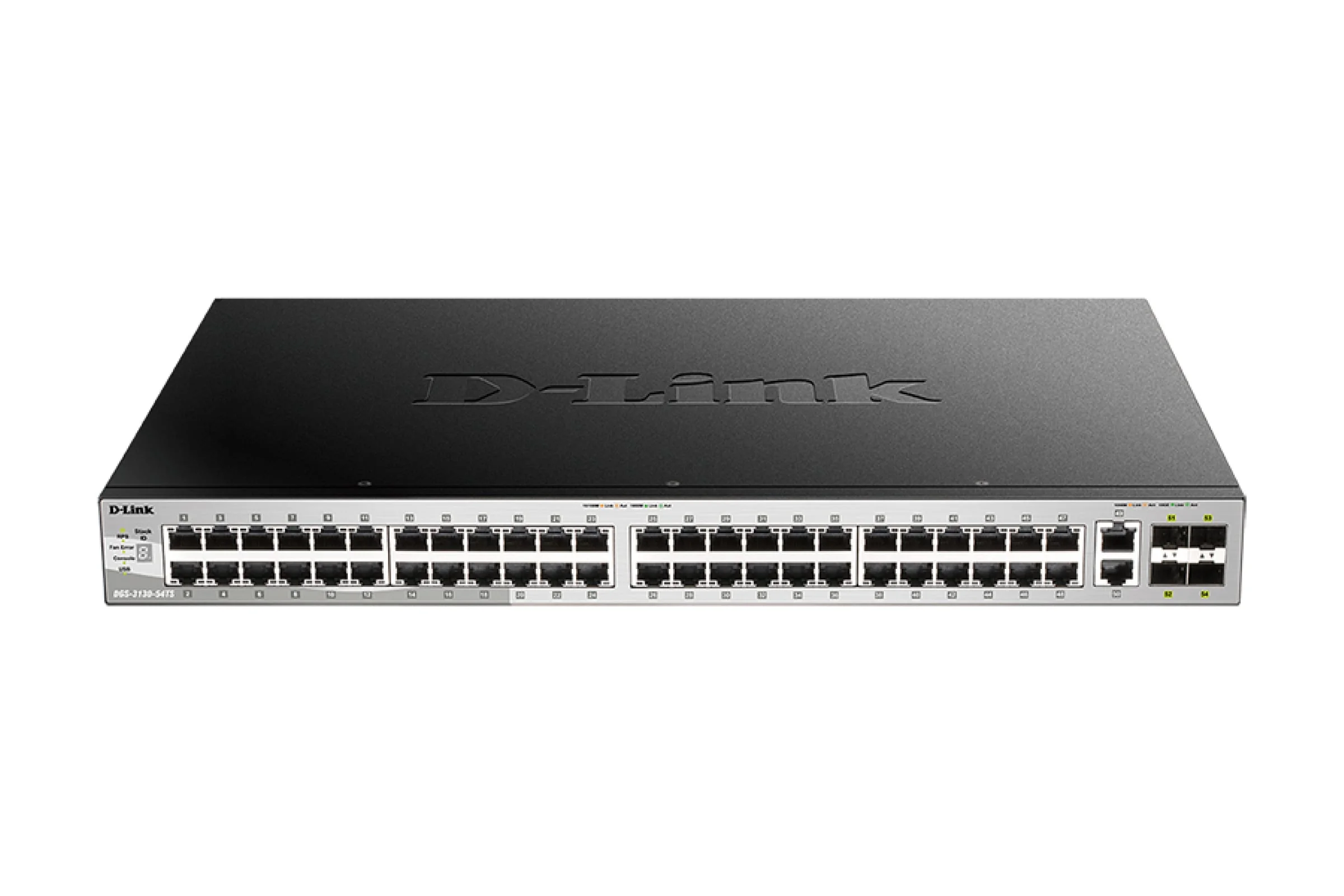 Коммутатор управляемый L3 стекируемый D-Link DGS-3130-54PS/B (L3) 48x1Gbит/с 2x10Gbит/с 4SFP+ 48PoE+ 370W управляемый