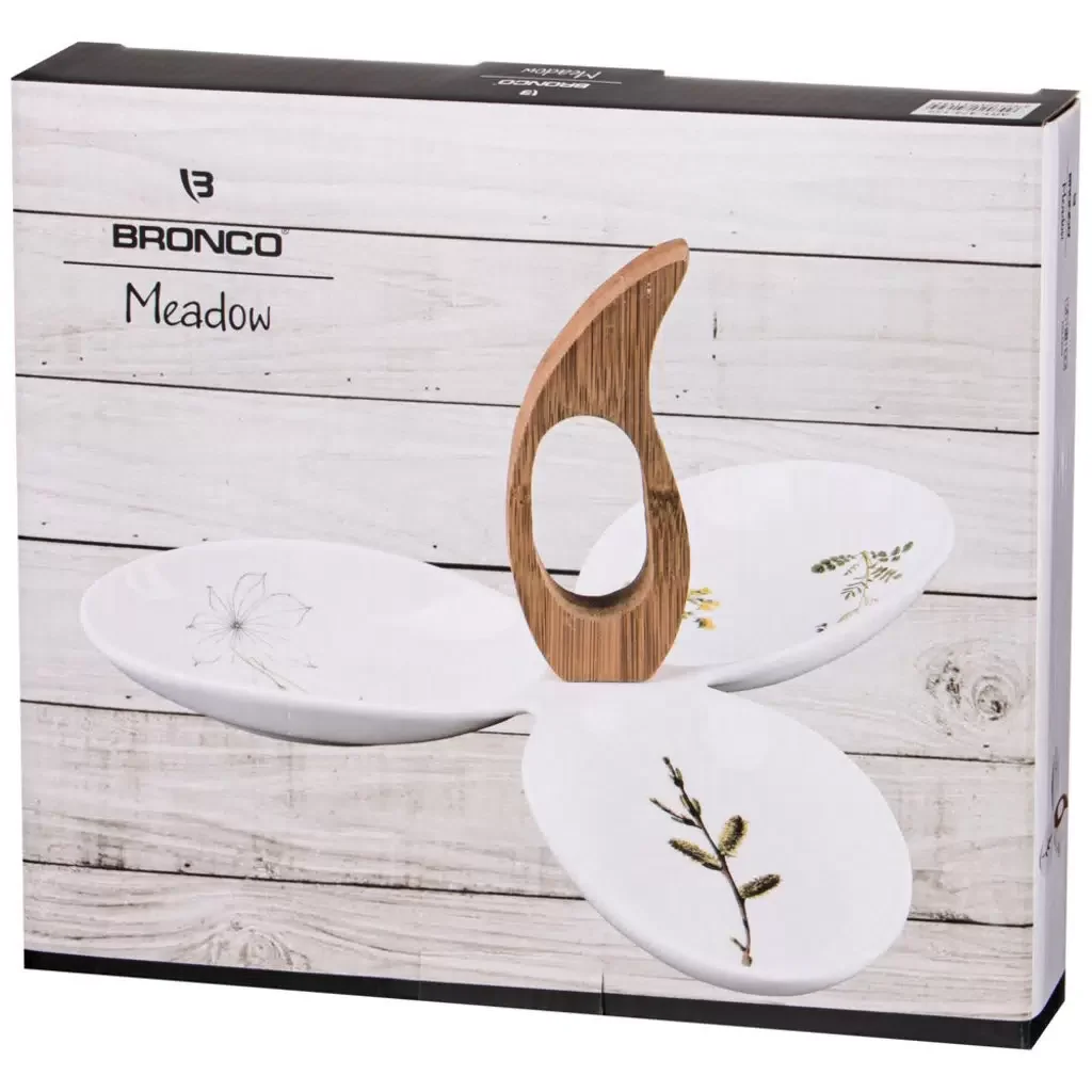 МЕНАЖНИЦА BRONCO "MEADOW" 3-СЕКЦИИ С РУЧКОЙ 27*24*2,5 СМ (КОР=12ШТ.)