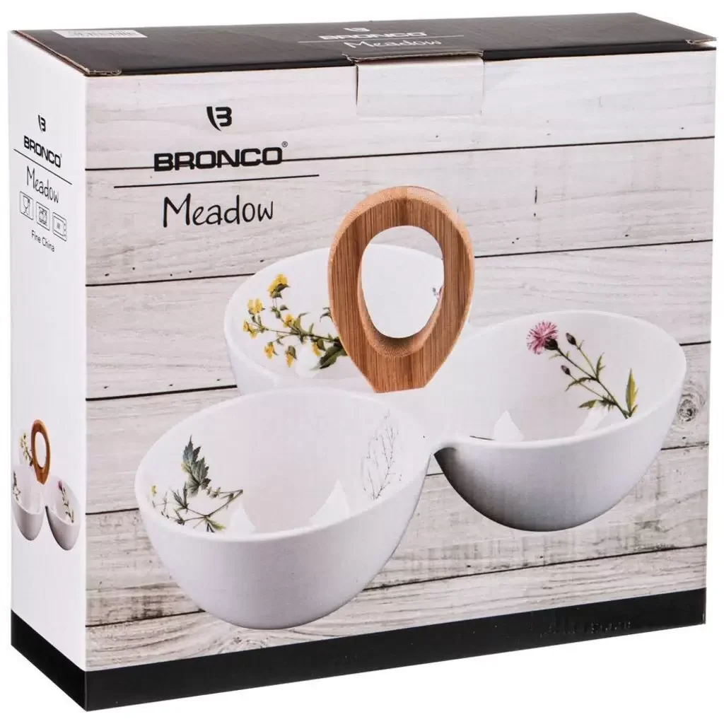 МЕНАЖНИЦА BRONCO "MEADOW" 3-СЕКЦИИ С РУЧКОЙ 27*24*2,5 СМ (КОР=12ШТ.)