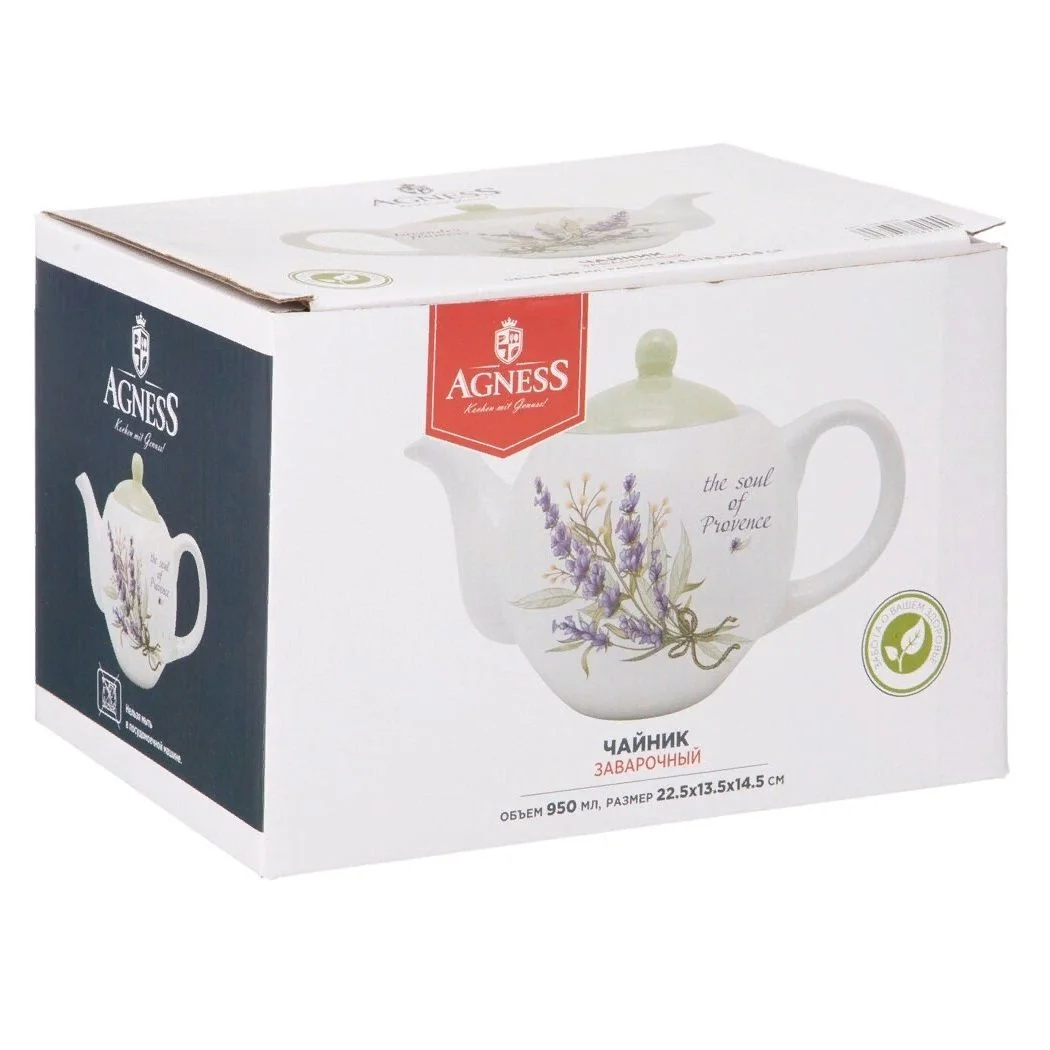 ЧАЙНИК AGNESS "ДУША ПРОВАНСА" 22,5*13,5*14,5 СМ 900 МЛ (КОР=12ШТ.)