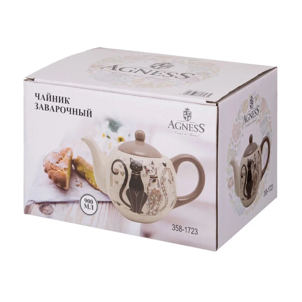 ЧАЙНИК AGNESS "ПАРИЖСКИЕ КОТЫ" 22,5*13,5*14,5 СМ 900 МЛ (КОР=16ШТ.)