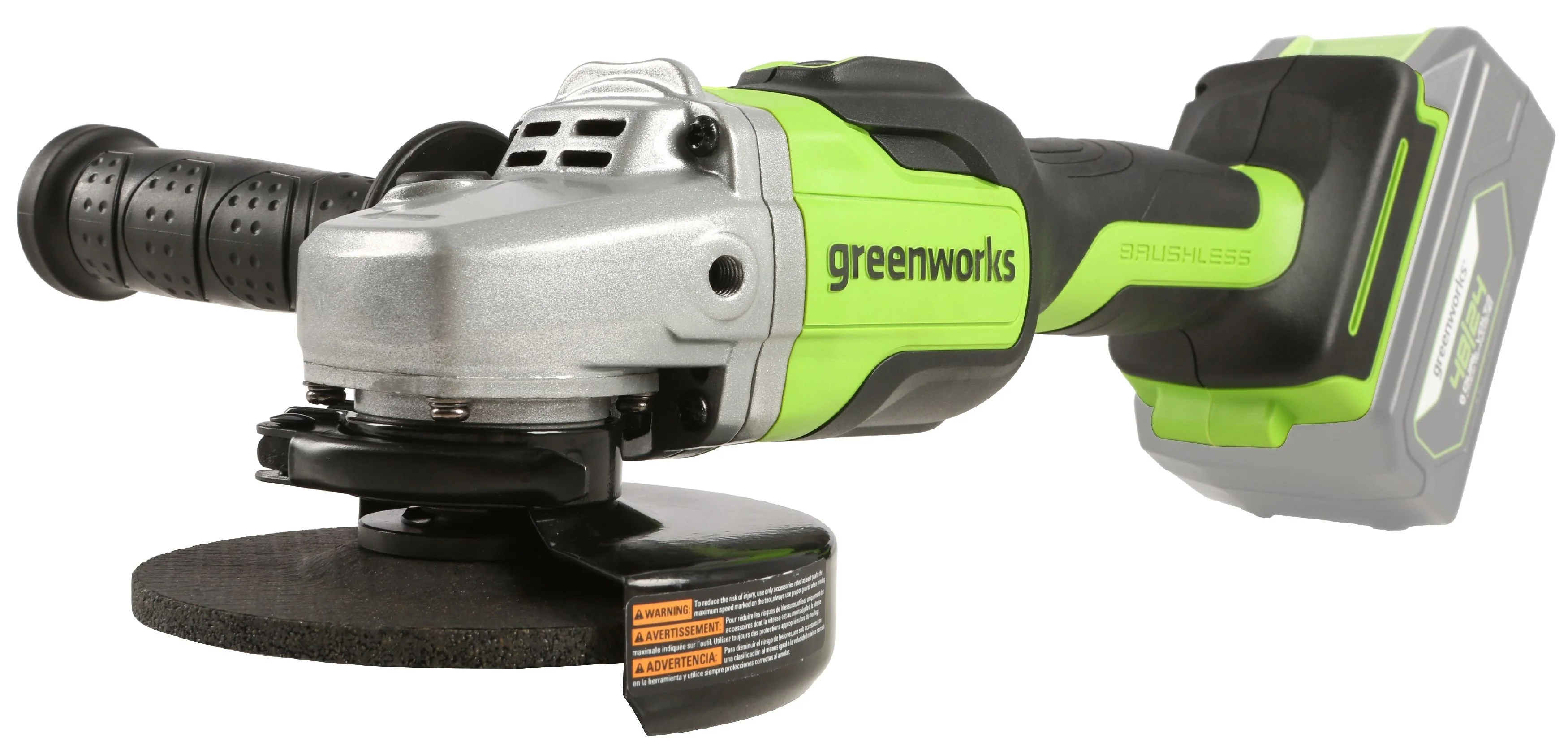 Углошлифовальная машина Greenworks GD24AG 10500об/мин рез.шпин.:M14 d=125мм (3200207)