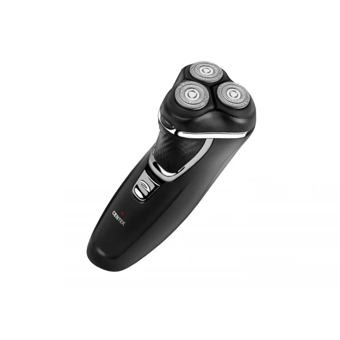 Электробритва Centek CT-2176 черный/хром ротор, 3 плавающие головки, аккумулятор + работа от сети, триммер