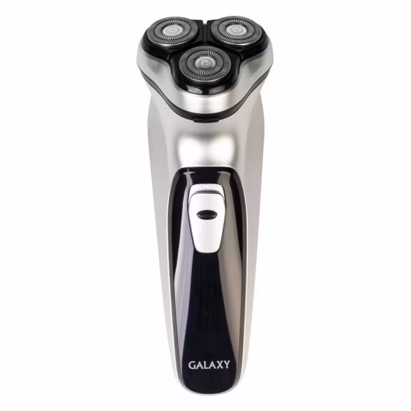 Электробритва Galaxy Line GL 4209, серебряный с черным, роторная, аккумуляторная, 5 Вт, Li-Ion аккумулятор емкостью 600 мА*ч, время непрерывной работы