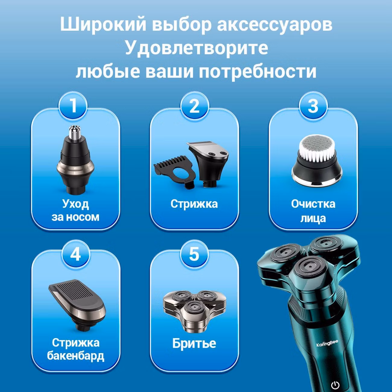 Электробритва KARINGBEE KB-5803 серый