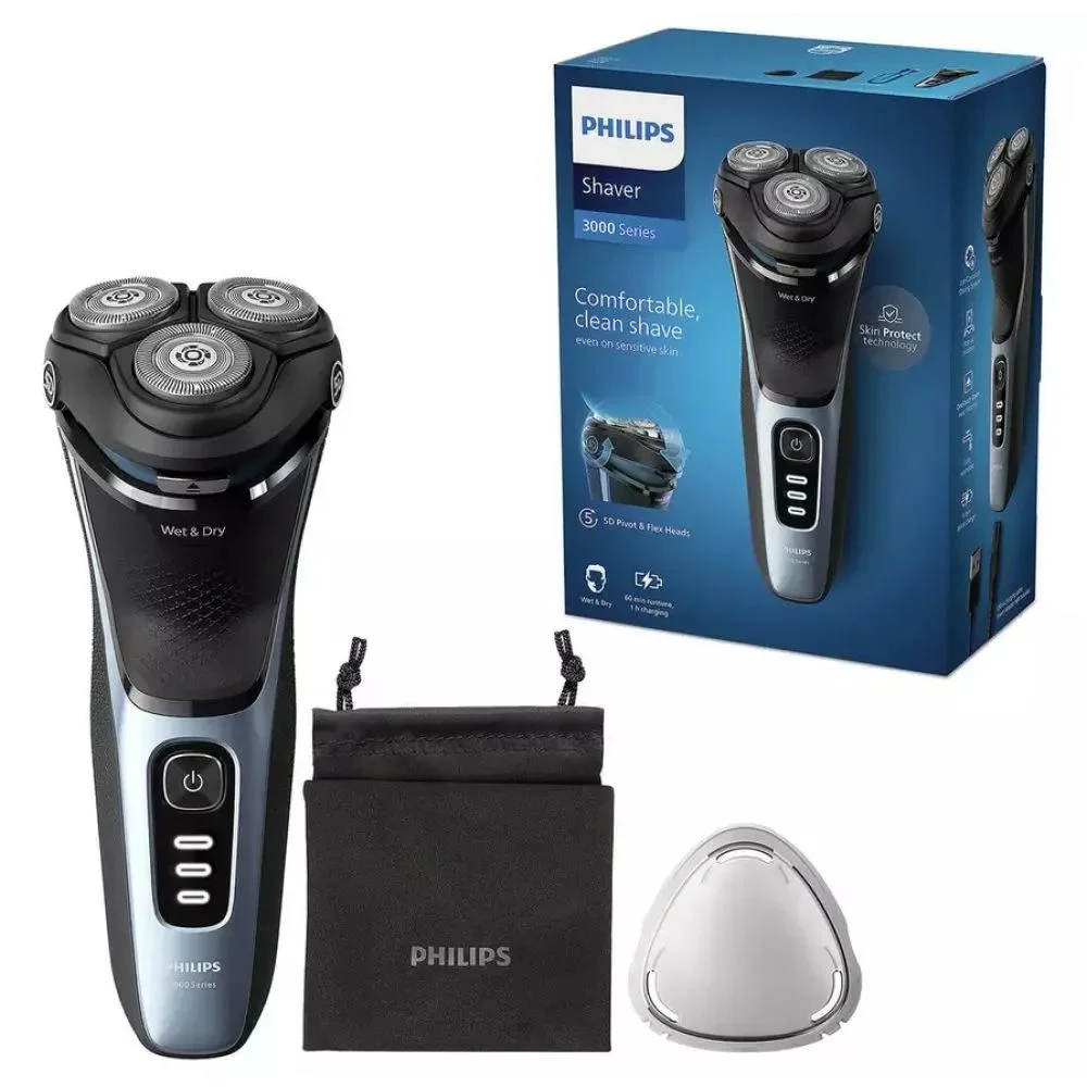 Электробритва Philips S3243/12 черный/голубой