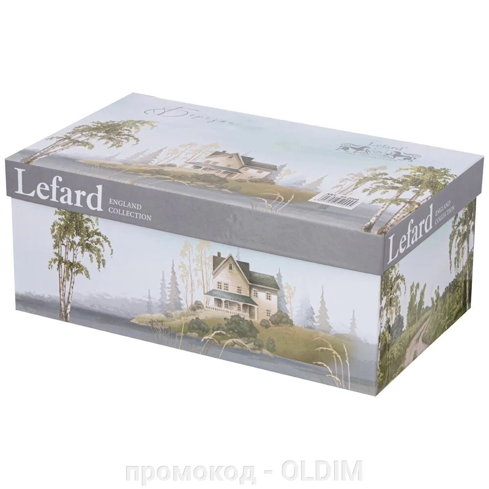 ЧАЙНЫЙ НАБОР LEFARD "БЕРЕЗКИ"НА 2 ПЕР. 4 ПР. 300 МЛ НА ДЕРЕВ. БЛЮДЦЕ (КОР=12НАБ.)