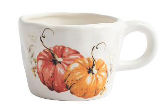 Кружка, 320 мл, керамика, молочная, Тыквы, Bright pumpkin
