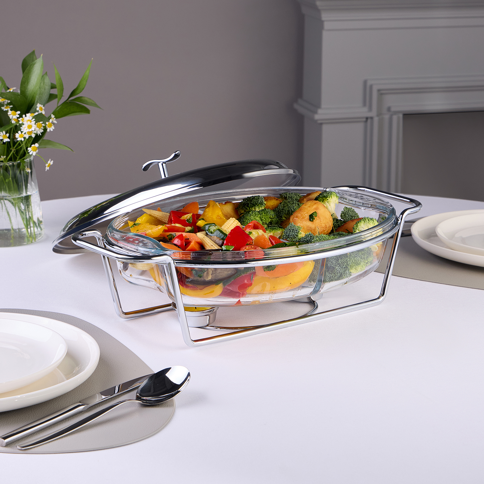МАРМИТ AGNESS  ОВАЛЬНЫЙ 2 ОТСЕКА SILVER 2,6L