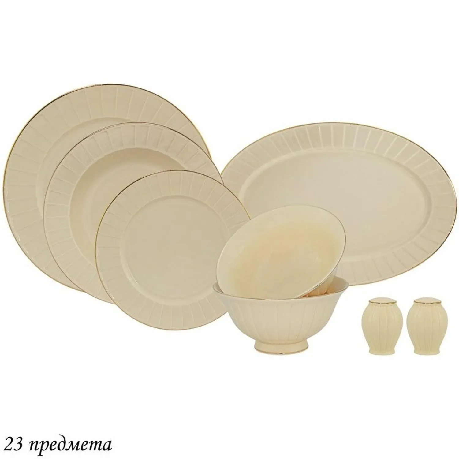 305-011 Обеденный сервиз 23пр. FLOWERS в под.уп.(х2)Костяной фарфор