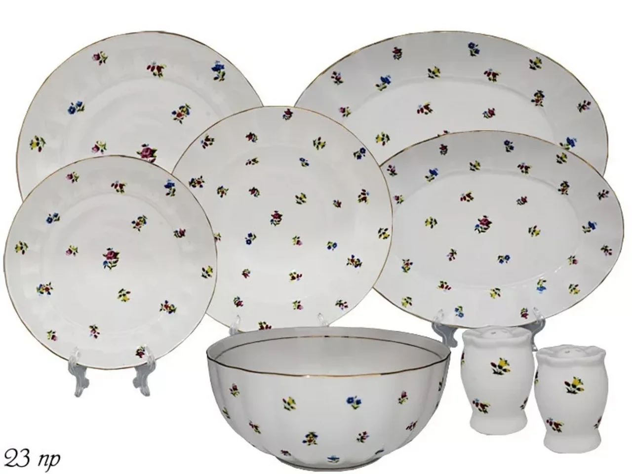 305-011 Обеденный сервиз 23пр. FLOWERS в под.уп.(х2)Костяной фарфор