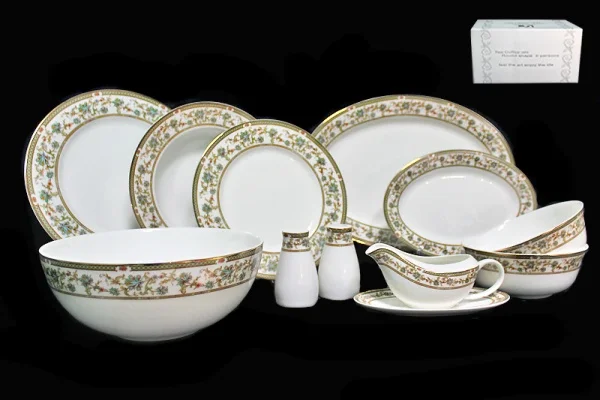 555-125 Обеденный сервиз 24пр. ЭКРЮ в под.уп.(х2)Костяной фарфор