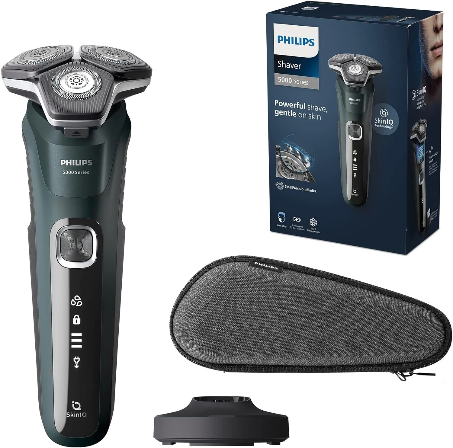 Электробритва роторная Philips S5884/50 реж.эл.:3 питан.:аккум. зеленый