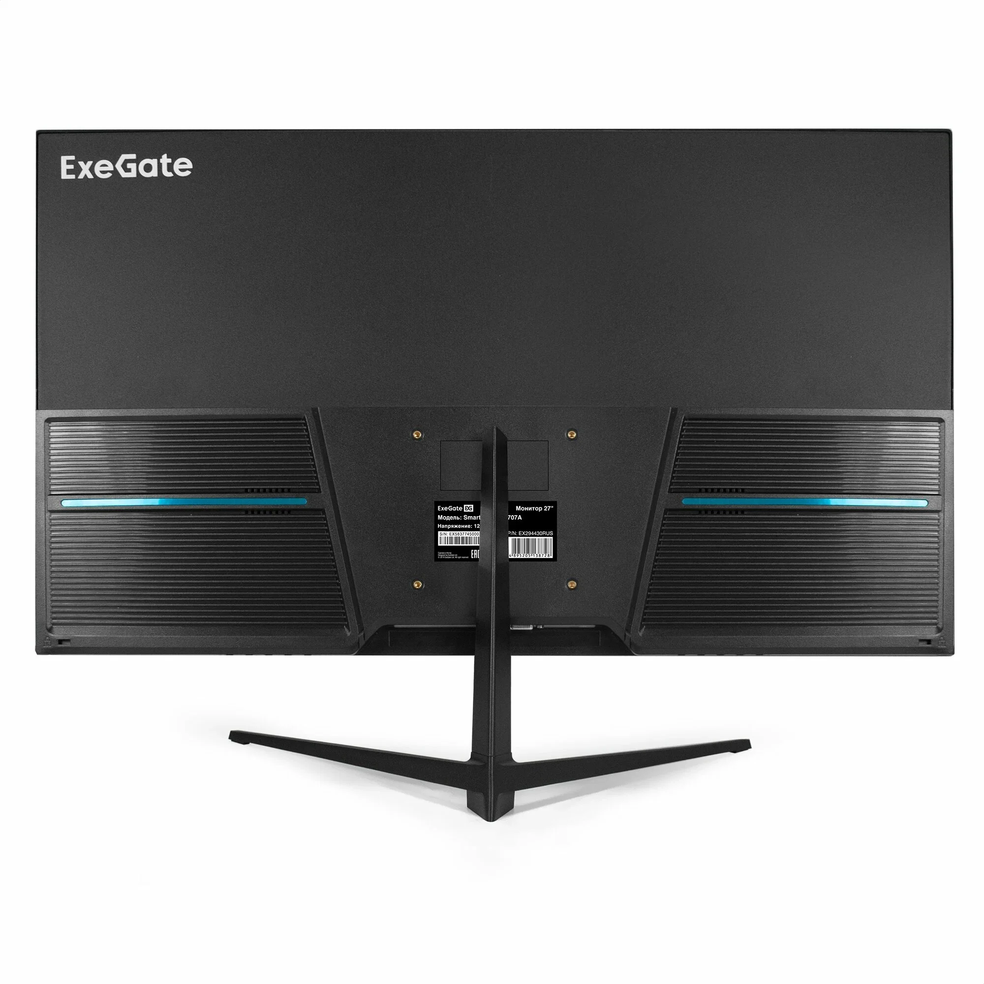 Монитор 27" ExeGate SuperView EH2707A IPS 1920x1080, 100 Гц, 5 мс, 16:9, 250 кд/м², HDMI 2.0, DP, VGA, 3.5 мм, FreeSync, черный