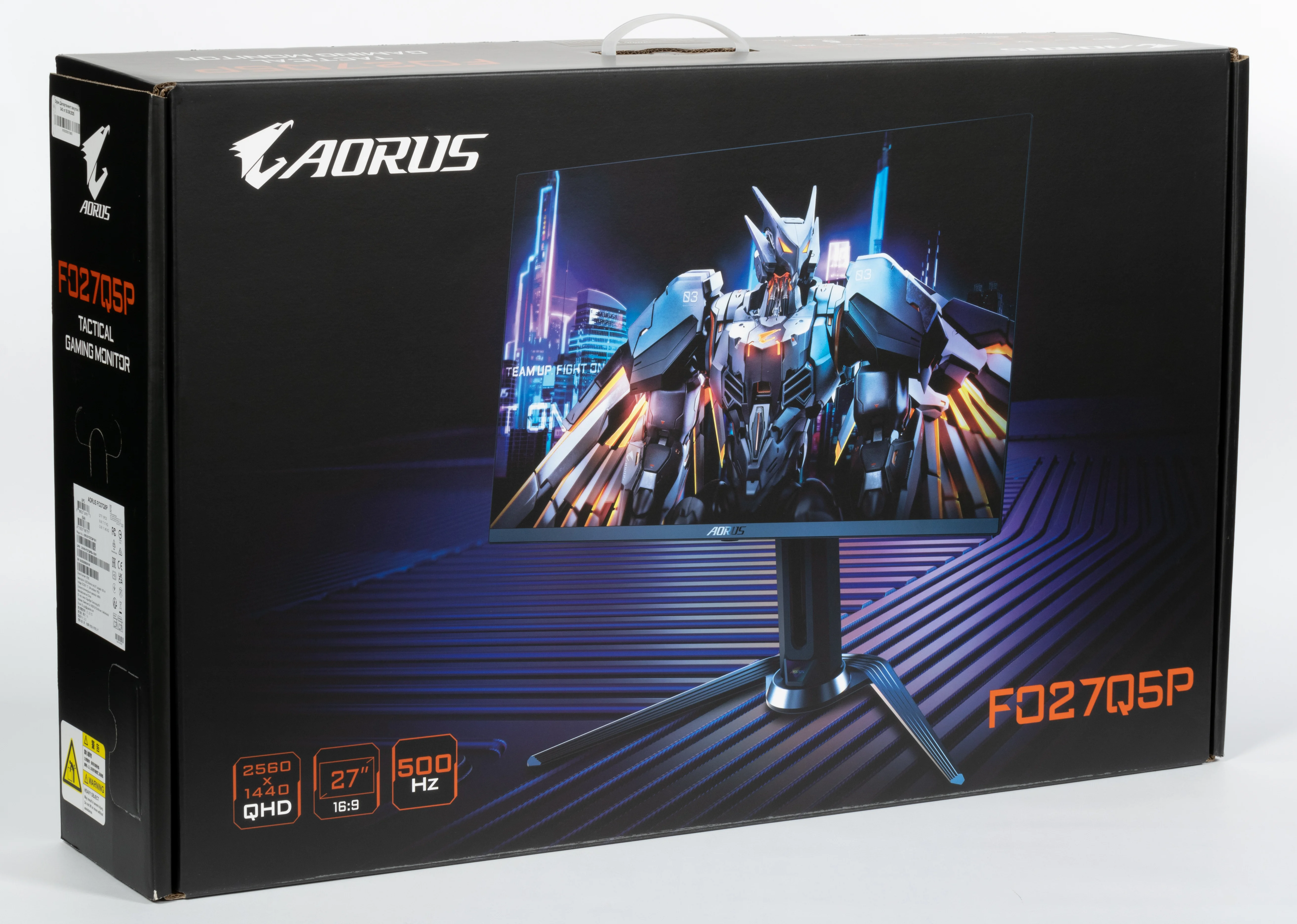 Монитор 27" Gigabyte AORUS FO27Q5P EK QD-OLED 2560x1440, 500 Гц, 0.03 мс, 16:9, 300 кд/м² (пиковая 1000 кд/м²), DisplayHDR True Black 500, HDMI 2.1, D