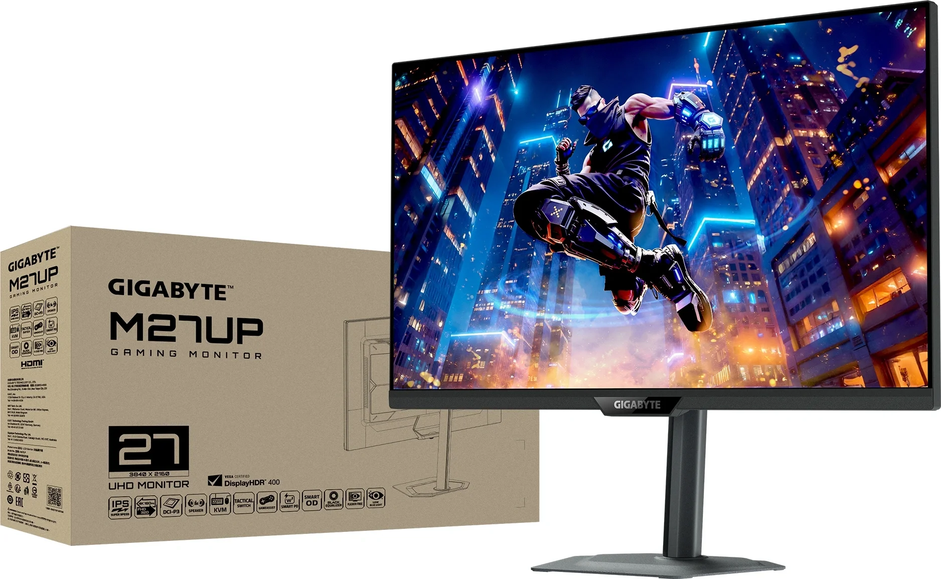 Монитор 27" Gigabyte M27Q2 EK IPS 2560x1440, 200 Гц, 1 мс, 16:9, 350 кд/м², 2xHDMI 2.0, DP 1.4, USB-C, USB Hub (3x USB 3.2), 3.5 Jack, DisplayHDR 400,