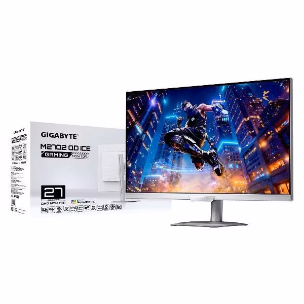 Монитор 27" Gigabyte M27Q2 ICE EK IPS 2560x1440, 200 Гц, 1 мс, 16:9, 350 кд/м², 2xHDMI 2.0, DP 1.4, USB-C (PD 18 Вт), 3.5 Jack, USB Hub (3x USB 3.2),
